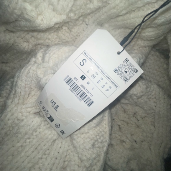 ZARA CABLE KNIT TEXTURED COAT - Picture 8 of 8